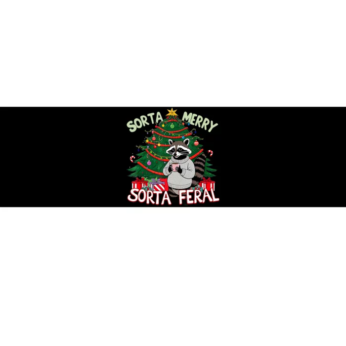 Funny Christmas Raccoon Sorta Merry Sorta Santa Feral Xmas Bumper Sticker