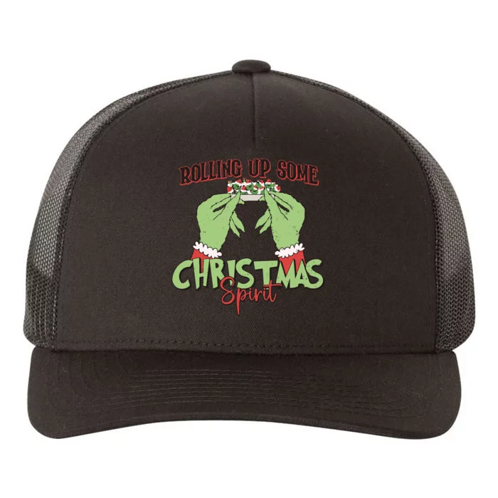 Funny Christmas Rollin Up Some Christmas Spirt Yupoong Adult 5-Panel Trucker Hat