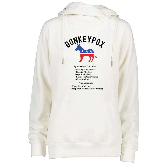 Funny Conservative Republican Donkeypox Womens Funnel Neck Pullover Hood