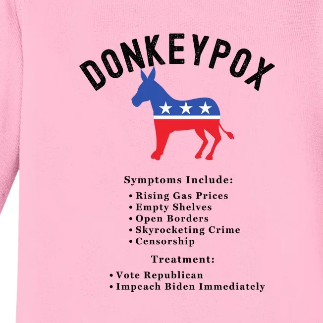 Funny Conservative Republican Donkeypox Baby Long Sleeve Bodysuit