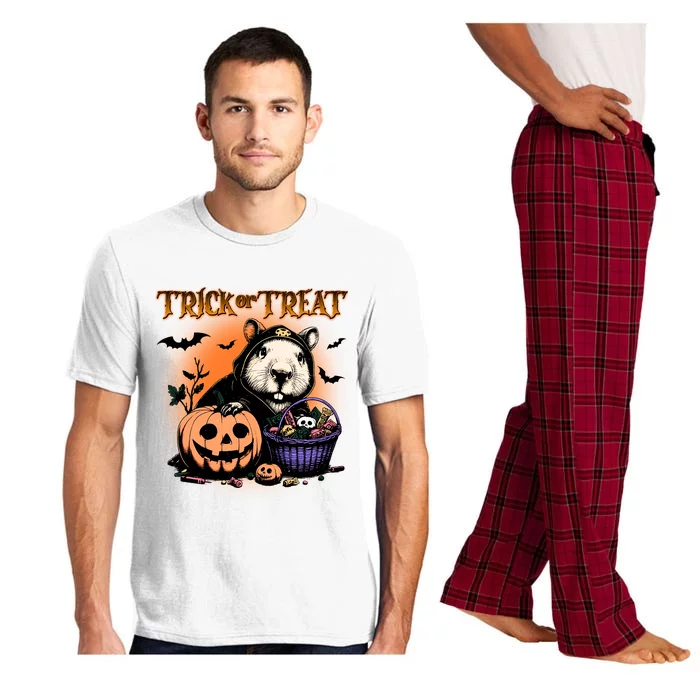 Funny Capybara Retro Graphic Vintage 90s Capybara Halloween Pajama Set