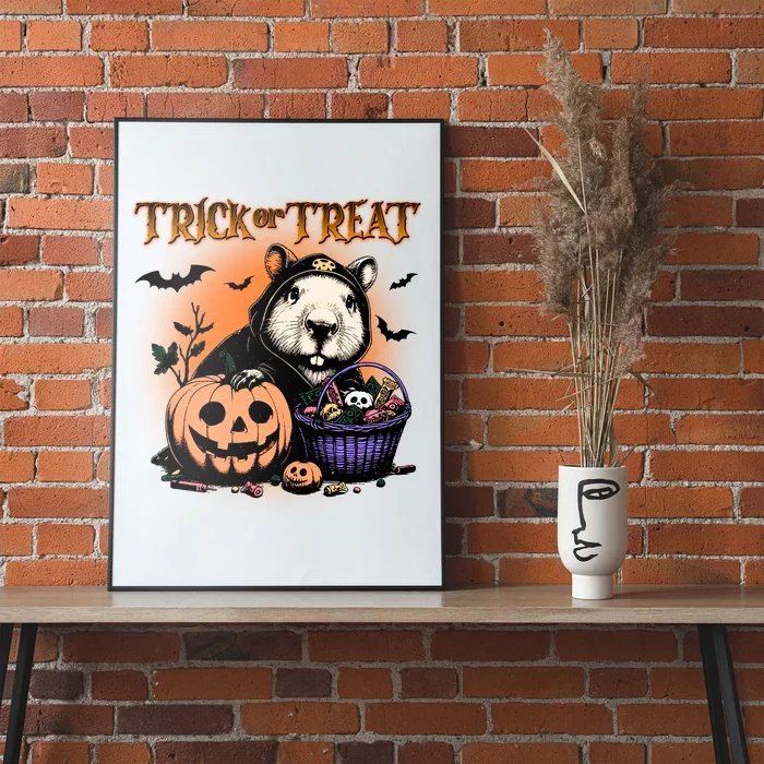 Funny Capybara Retro Graphic Vintage 90s Capybara Halloween Poster