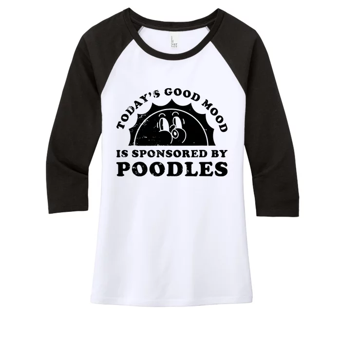 Funny Cute Retro Vintage Poodles Or Poodle Women's Tri-Blend 3/4-Sleeve Raglan Shirt