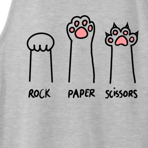 Funny Cat Rock Paper Scissors Cat Paws Cat Lover Ladies Tri-Blend Wicking Tank