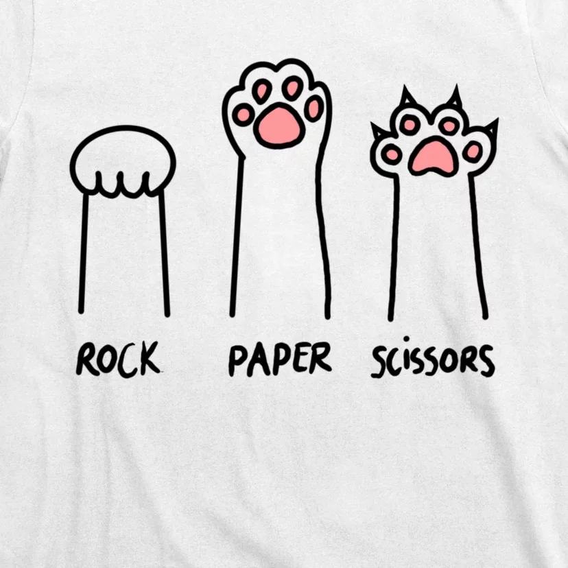 Funny Cat Rock Paper Scissors Cat Paws Cat Lover T-Shirt