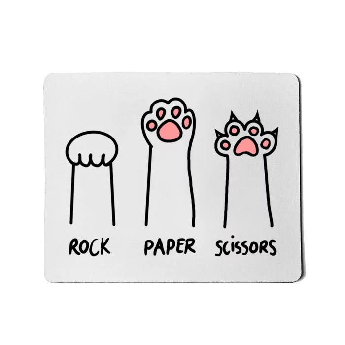 Funny Cat Rock Paper Scissors Cat Paws Cat Lover Mousepad