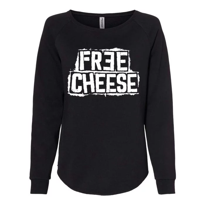 Free Cheese Retro Womens California Wash Sweatshirt