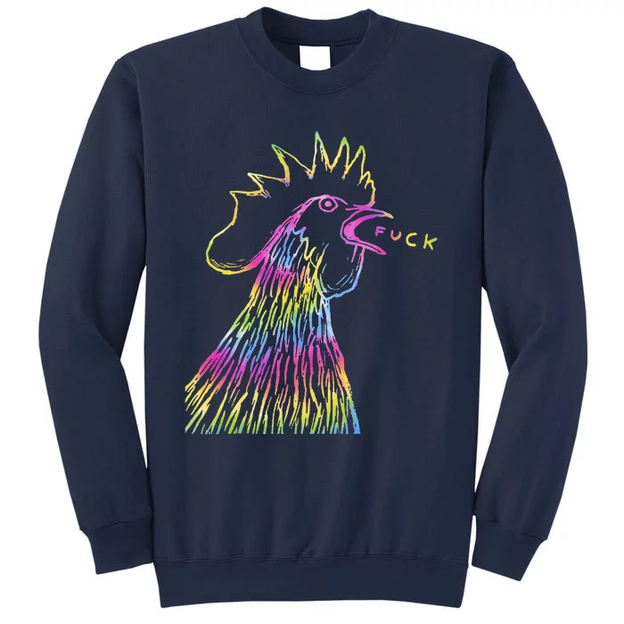 Funny Chicken Rooster Saying Fuck Tie Dye Sweatshirt