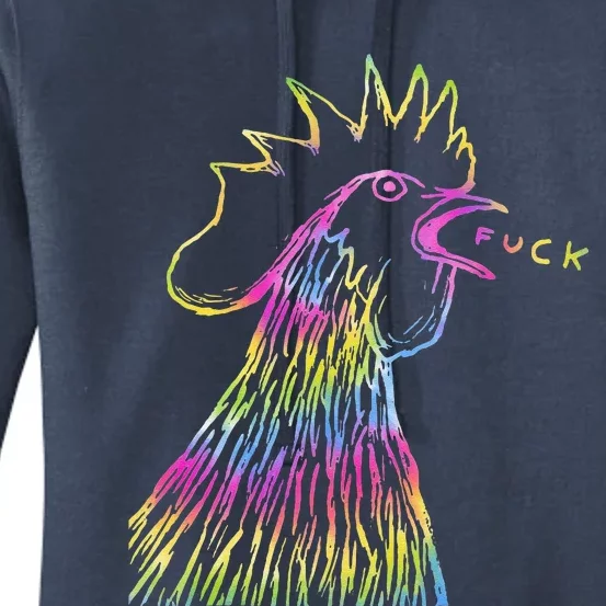 Funny Chicken Rooster Saying Fuck Tie Dye Women's Pullover Hoodie