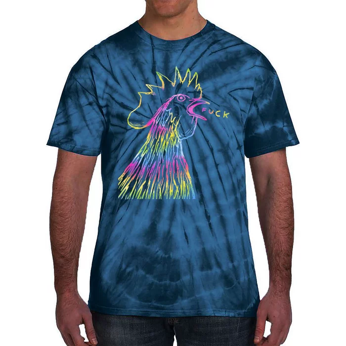 Funny Chicken Rooster Saying Fuck Tie Dye Tie-Dye T-Shirt