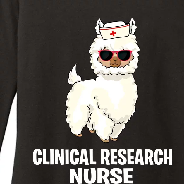 Funny Clinical Research Nurse Llama Practitioner Nursing Rn Meaningful Gift Womens CVC Long Sleeve Shirt