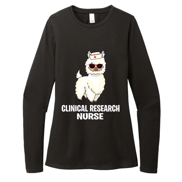 Funny Clinical Research Nurse Llama Practitioner Nursing Rn Meaningful Gift Womens CVC Long Sleeve Shirt