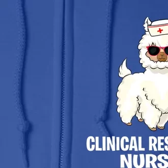 Funny Clinical Research Nurse Llama Practitioner Nursing Rn Meaningful Gift Full Zip Hoodie