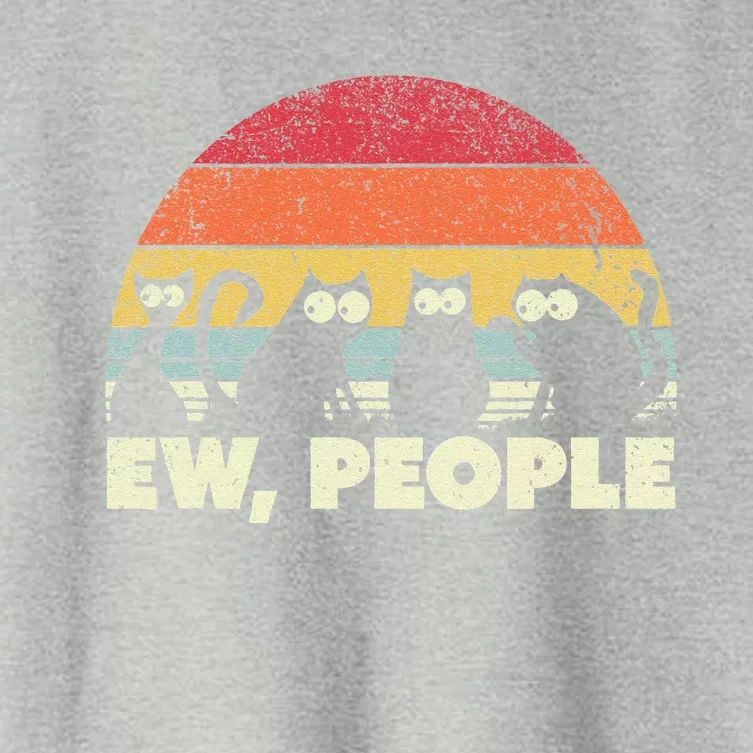 Funny Cat. Retro Style Ew People Women's Crop Top Tee