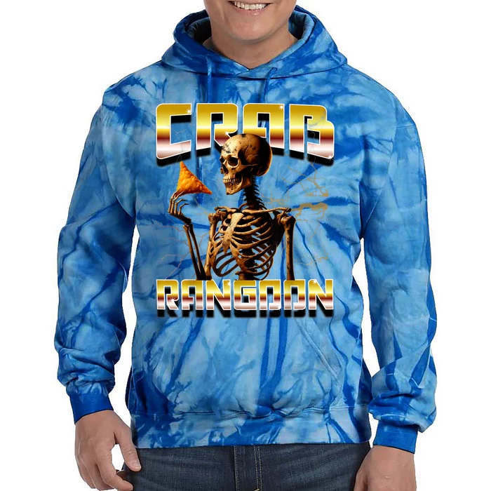 Funny Crab Rangoon Bootleg Rap Aesthetic Goons Meme Skeleton Tie Dye Hoodie