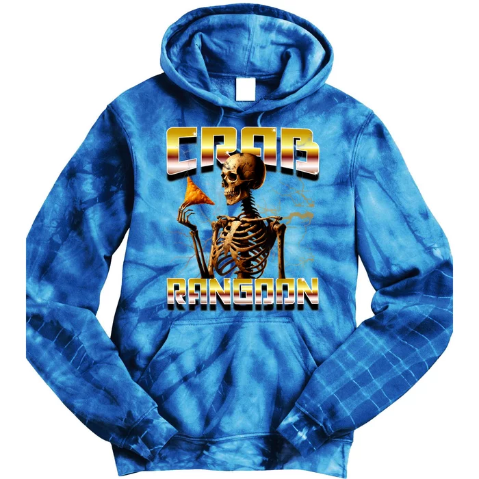 Funny Crab Rangoon Bootleg Rap Aesthetic Goons Meme Skeleton Tie Dye Hoodie