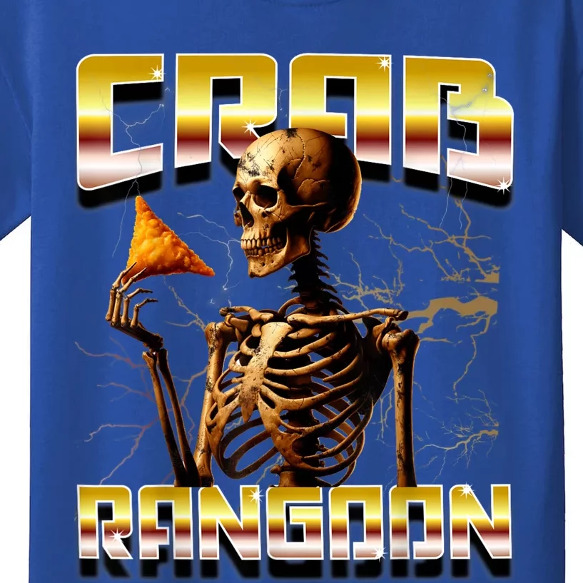 Funny Crab Rangoon Bootleg Rap Aesthetic Goons Meme Skeleton Kids T-Shirt