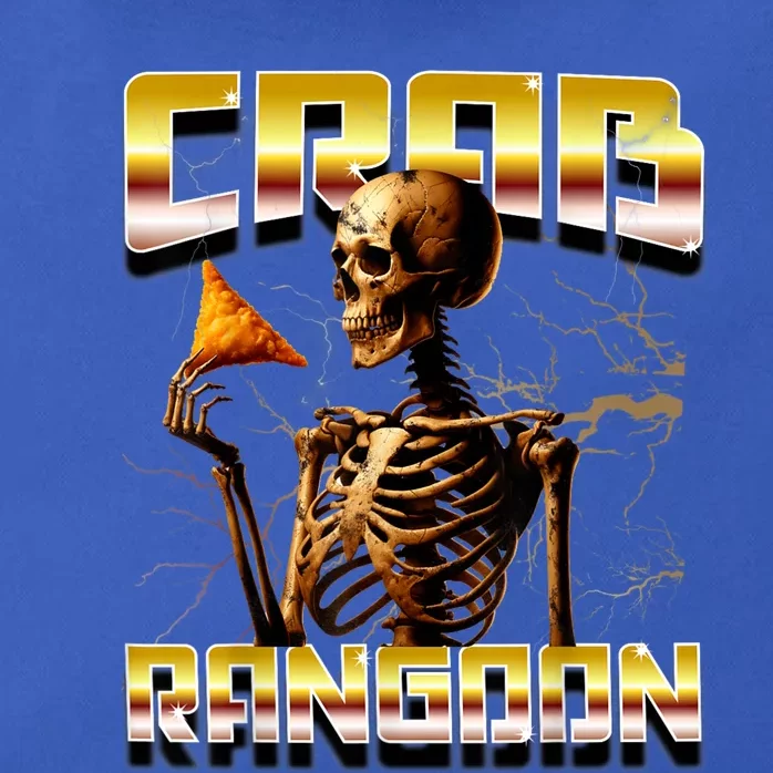 Funny Crab Rangoon Bootleg Rap Aesthetic Goons Meme Skeleton Zip Tote Bag