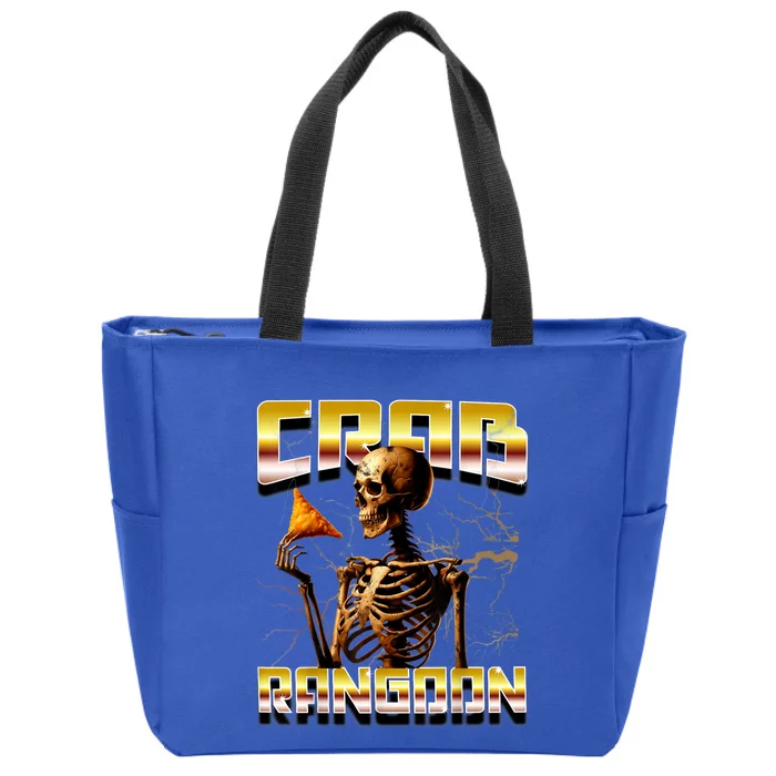 Funny Crab Rangoon Bootleg Rap Aesthetic Goons Meme Skeleton Zip Tote Bag