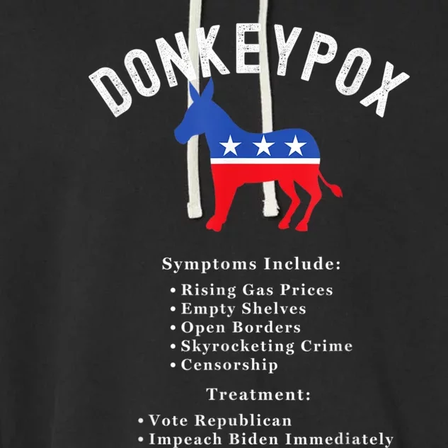 Funny Conservative Republican Anti Biden Donkeypox Garment-Dyed Fleece Hoodie