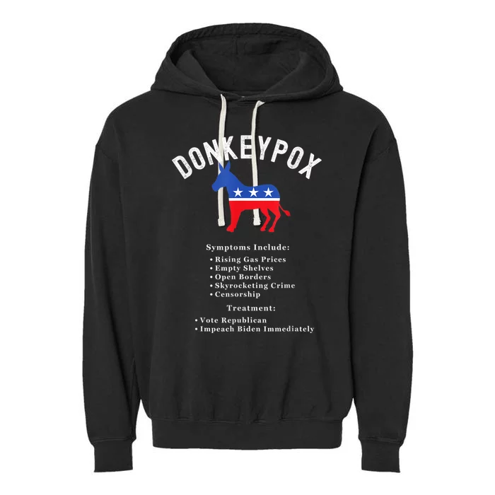 Funny Conservative Republican Anti Biden Donkeypox Garment-Dyed Fleece Hoodie