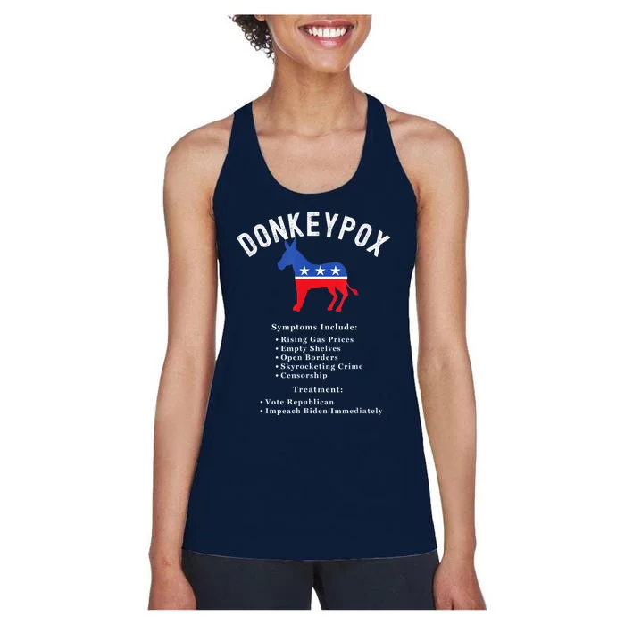 Funny Conservative Republican Anti Biden Donkeypox Women's Racerback Tank