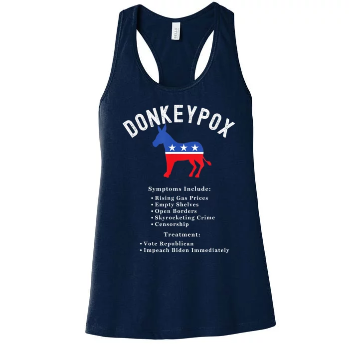 Funny Conservative Republican Anti Biden Donkeypox Women's Racerback Tank