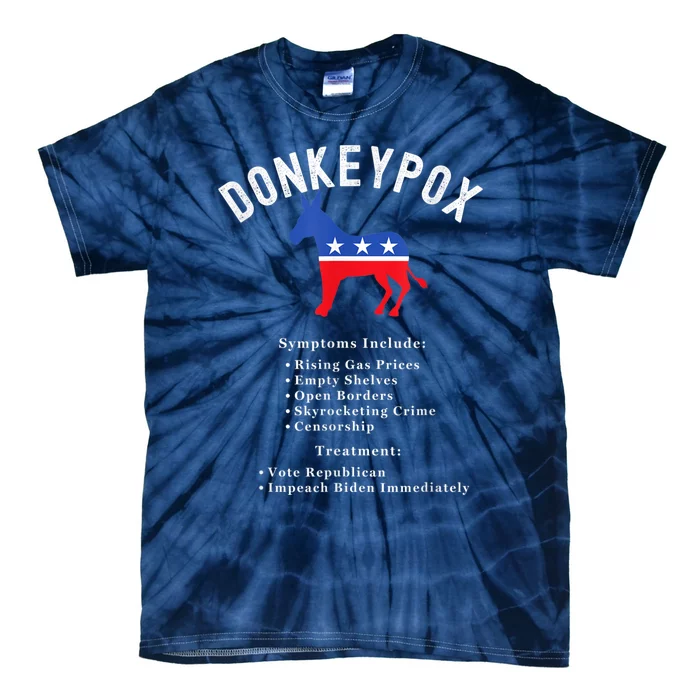 Funny Conservative Republican Anti Biden Donkeypox Tie-Dye T-Shirt