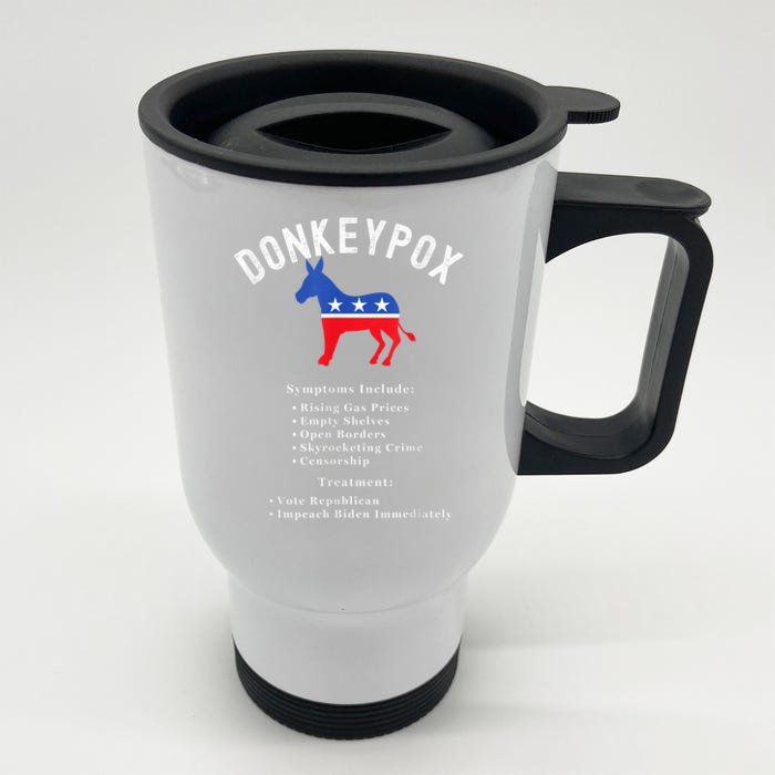 Funny Conservative Republican Anti Biden Donkeypox Front & Back Stainless Steel Travel Mug