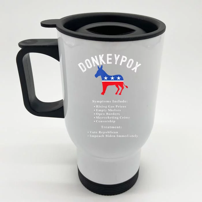 Funny Conservative Republican Anti Biden Donkeypox Front & Back Stainless Steel Travel Mug