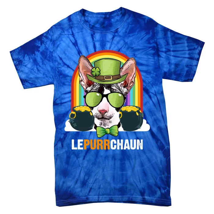 Funny Cornish Rex Cat Lepurrchaun St Patricks Day Gift Tie-Dye T-Shirt