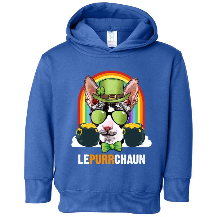 Funny Cornish Rex Cat Lepurrchaun St Patricks Day Gift Toddler Hoodie