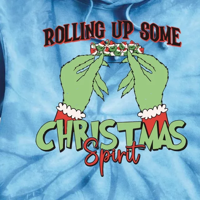 Funny Christmas Rollin Up Some Christmas Sprint Tie Dye Hoodie