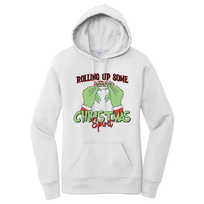 Funny Christmas Rollin Up Some Christmas Sprint Women's Pullover Hoodie