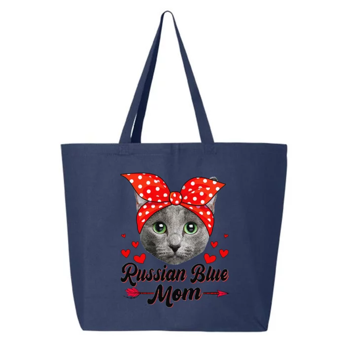 Funny Cute Russian Blue Mom Tee Cat Mom Mothers Day For Funny 25L Jumbo Tote