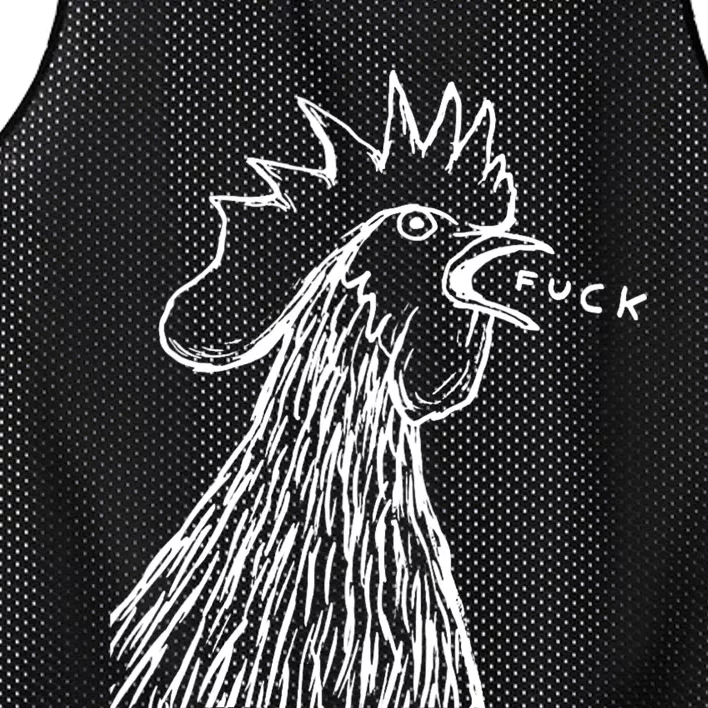 Funny Chicken Rooster Saying Fuck Mesh Reversible Basketball Jersey Tank