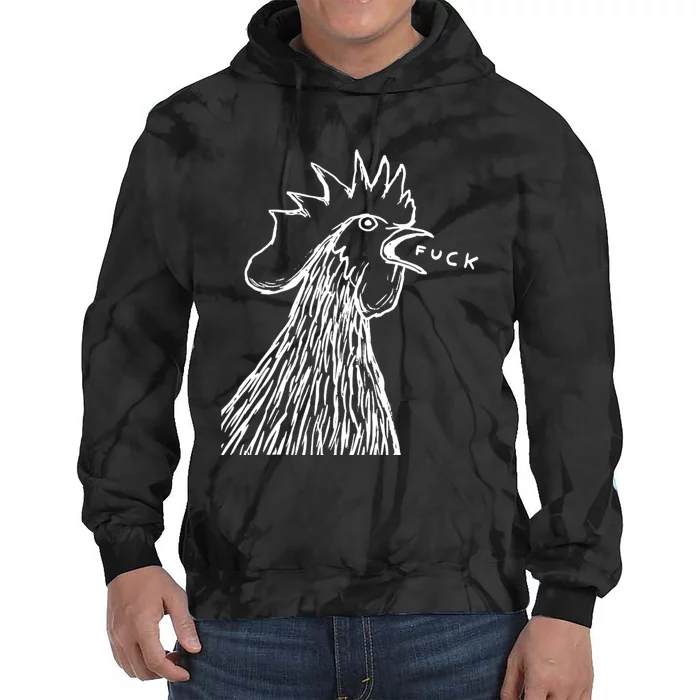 Funny Chicken Rooster Saying Fuck Tie Dye Hoodie