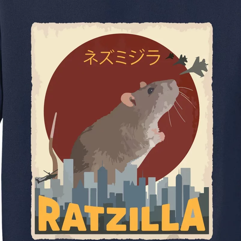 Funny Cute Ratzilla Rat Mouse Japanese Anime Graphic Gift Tall Sweatshirt