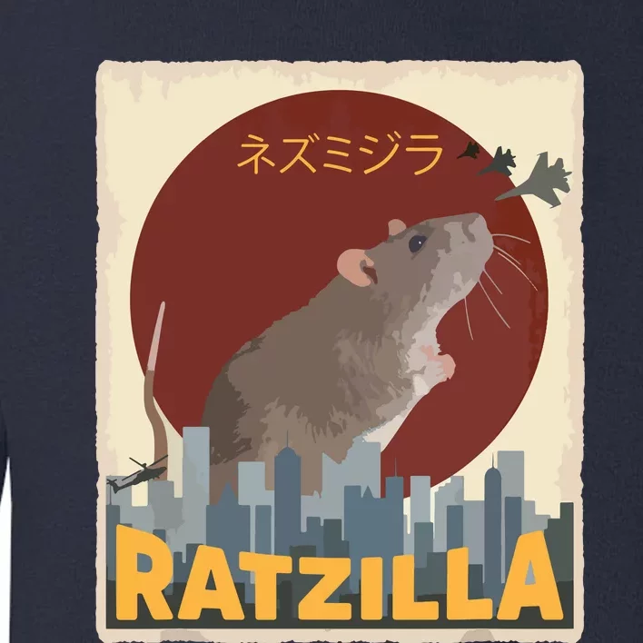 Funny Cute Ratzilla Rat Mouse Japanese Anime Graphic Gift Toddler Sweatshirt