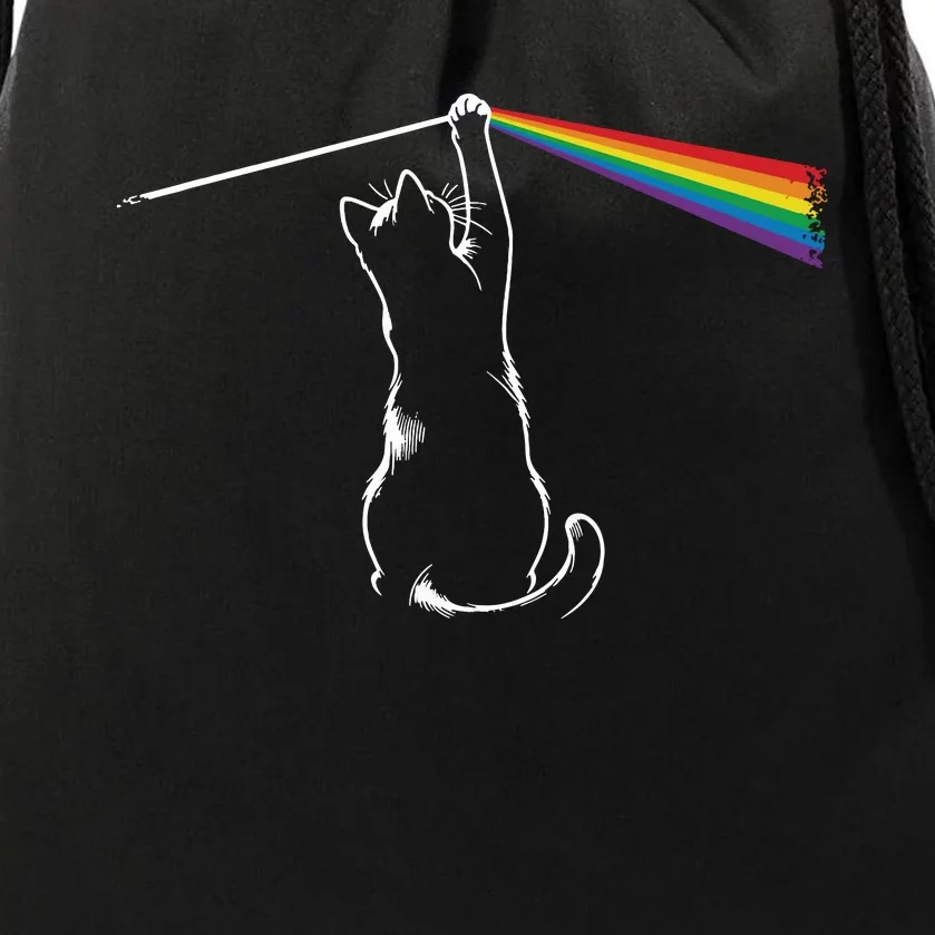 Funny Cat Rock Music Gift Women Funny Cat Drawstring Bag