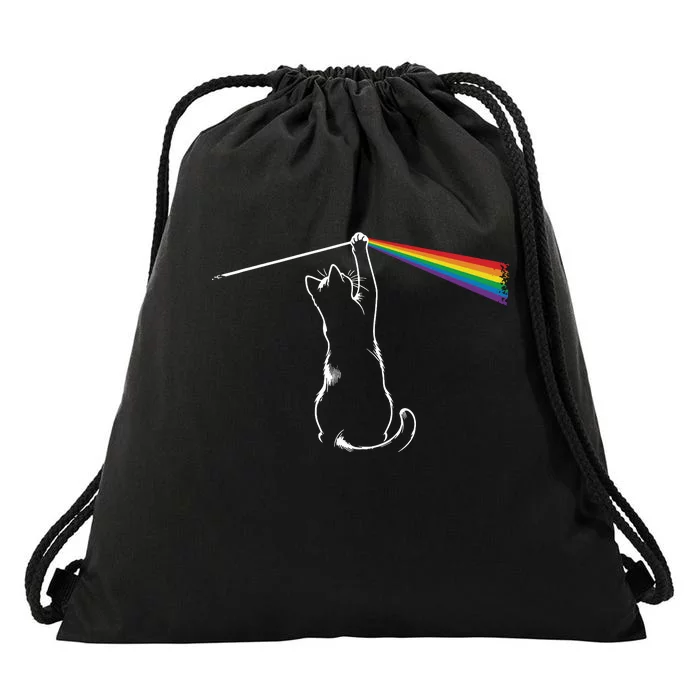 Funny Cat Rock Music Gift Women Funny Cat Drawstring Bag