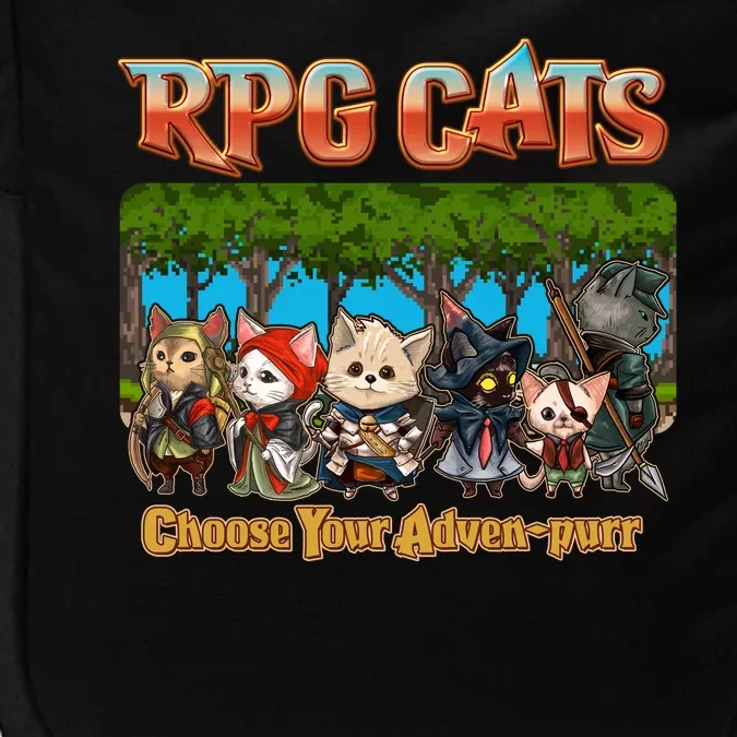 Funny Cute RPG Cats Choose Your Advenpurr Impact Tech Backpack