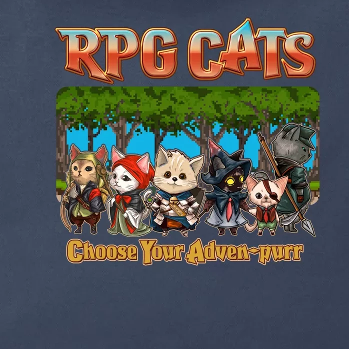 Funny Cute RPG Cats Choose Your Advenpurr Zip Tote Bag