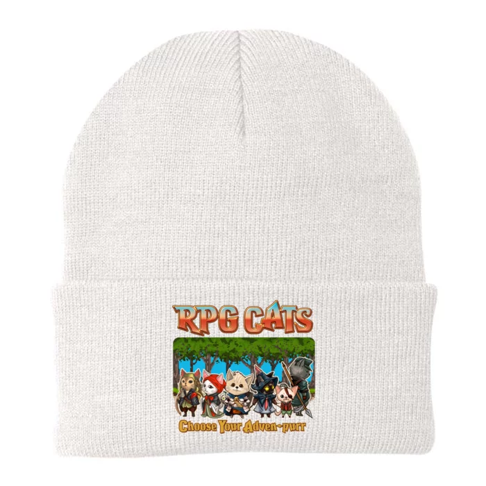 Funny Cute RPG Cats Choose Your Advenpurr Knit Cap Winter Beanie