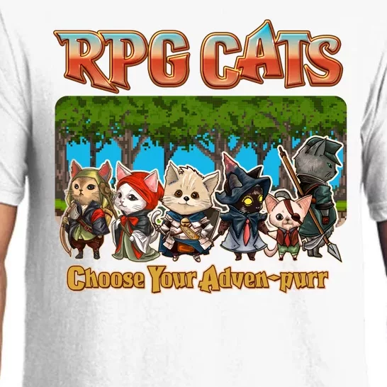 Funny Cute RPG Cats Choose Your Advenpurr Pajama Set