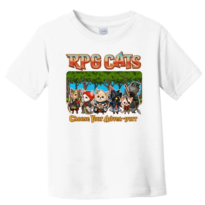 Funny Cute RPG Cats Choose Your Advenpurr Toddler T-Shirt