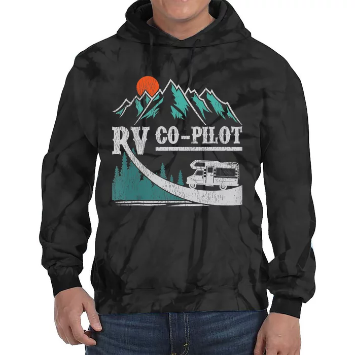 Funny Camping RV Co Pilot Road Trip Camper Tie Dye Hoodie