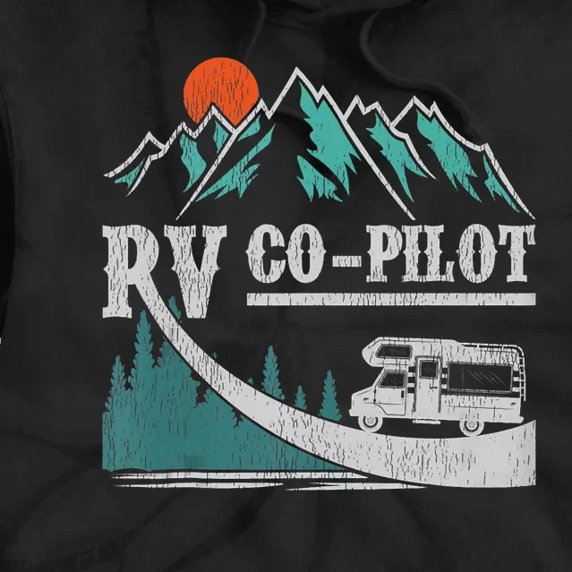 Funny Camping RV Co Pilot Road Trip Camper Tie Dye Hoodie