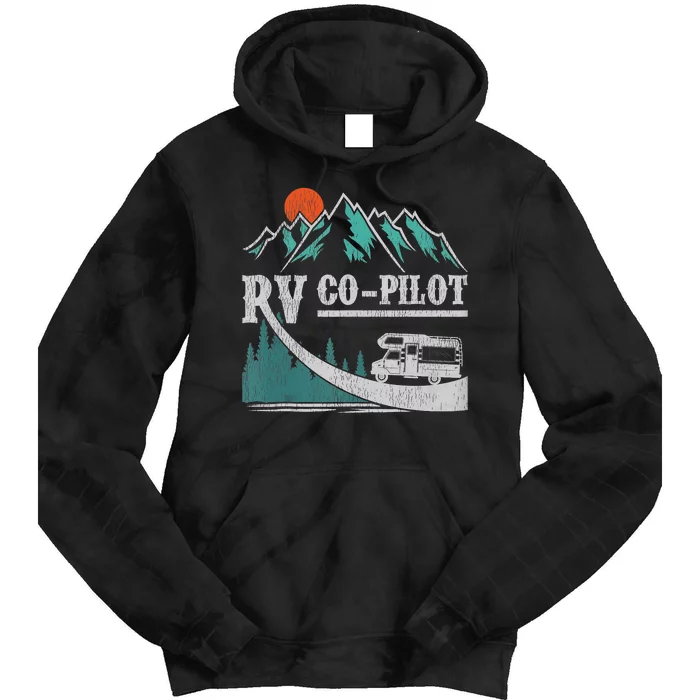 Funny Camping RV Co Pilot Road Trip Camper Tie Dye Hoodie