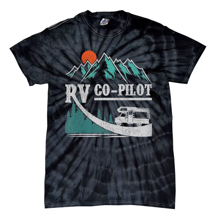 Funny Camping RV Co Pilot Road Trip Camper Tie-Dye T-Shirt